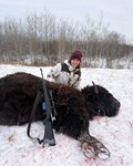 The author with her once-in-a-lifetime Alberta bison.